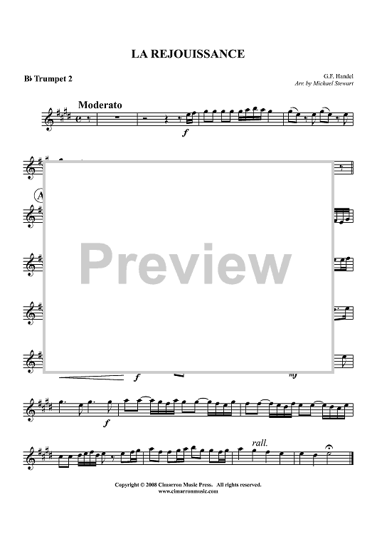 La Rejouissance - Trumpet 2 in Bb