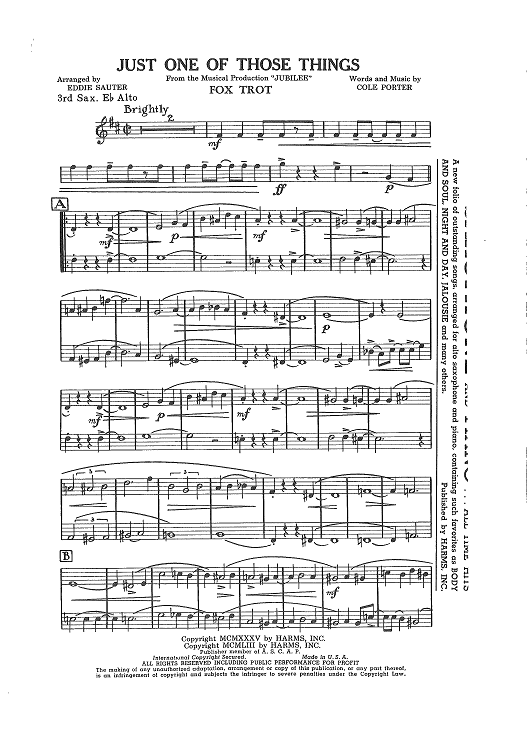 Just One Of Those Things - Alto Sax 3