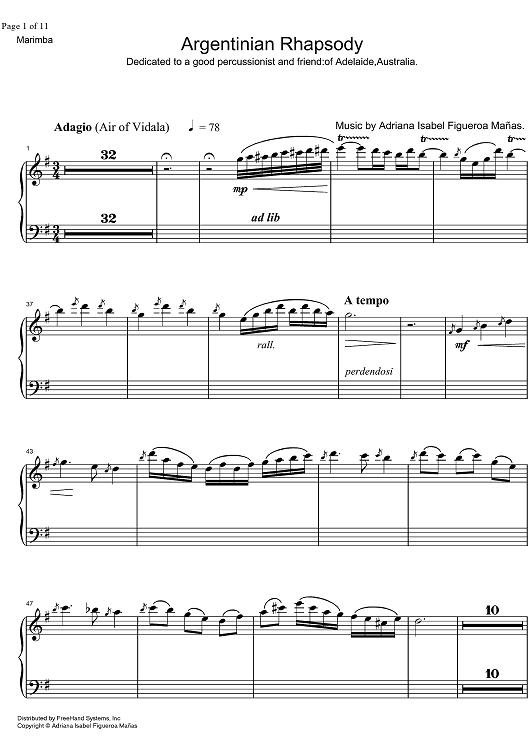 Argentinian Rhapsody - Marimba
