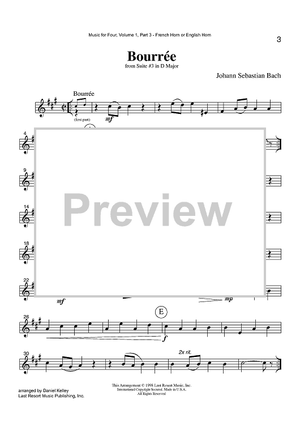 Bourrée - from Suite #3 in D Major - Part 3 Horn or English Horn in F