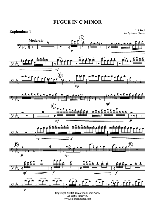 Fugue in C Minor - Euphonium 1 BC/TC
