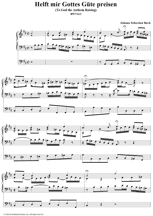 Helft mir Gottes Güte preisen (To God the Anthem Raising), No. 15 (from "Das Orgelbüchlein"), BWV613