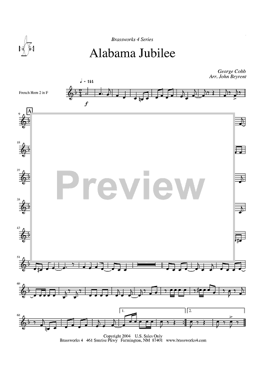 Alabama Jubilee - Horn 2 in F