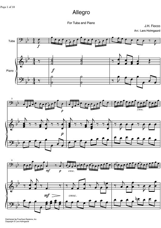Allegro Bb Major - Score