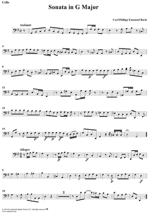 Sonata in G Major - Cello