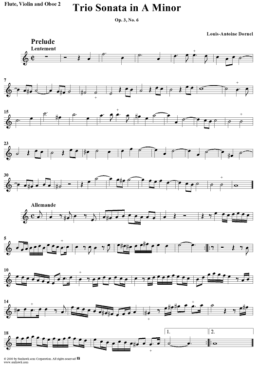 Trio Sonata in A Minor Op. 3, No. 6 - Flute/Violin/Oboe 2