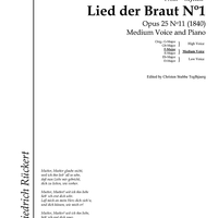 Lied der Braut No. 1 Op.25 No.11
