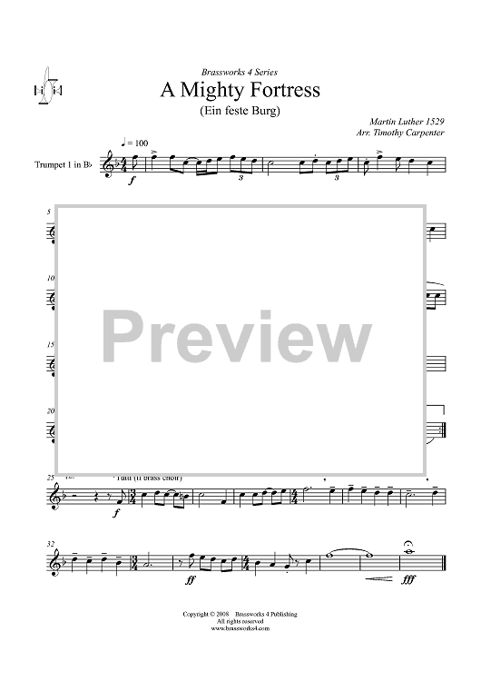 A Mighty Fortress - Trumpet 1 in B-flat