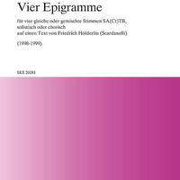 Vier Epigramme - Choral Score