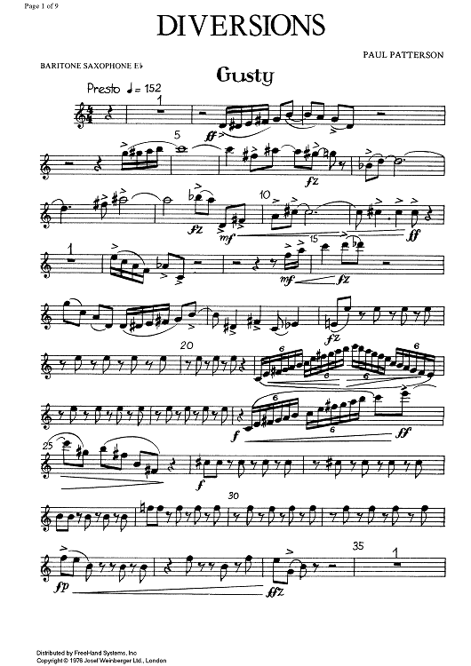 Diversions - E-flat Baritone Saxophone