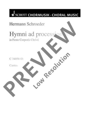 Hymni ad processionem in Festo Corporis Christi - Choral Score