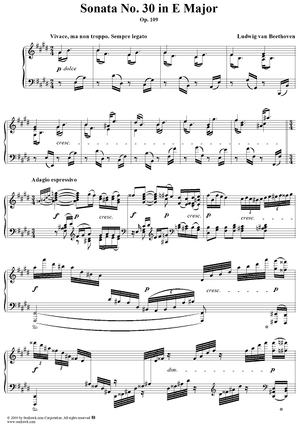 Piano Sonata No. 30 in E Major, Op. 109