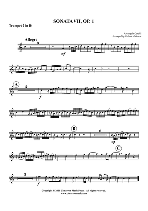 Sonata VII, Op. 1 - Trumpet 2 in Bb