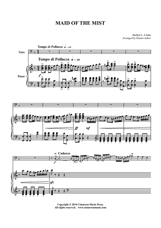 Maid of the Mist - Piano Score