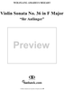 Violin Sonata No. 36 in F Major, "für Anfänger" - Full Score