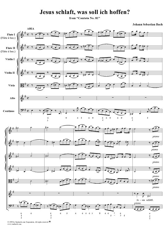 Jesus schläft, was soll ich hoffen? - No. 1 from Cantata no. 81, BWV81