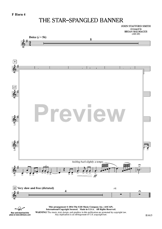 The Star-Spangled Banner - F Horn 4