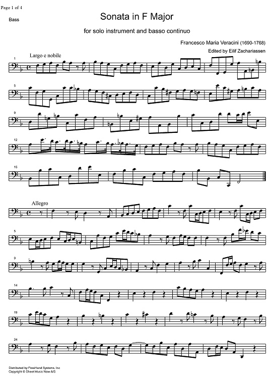 Sonata F Major - Continuo