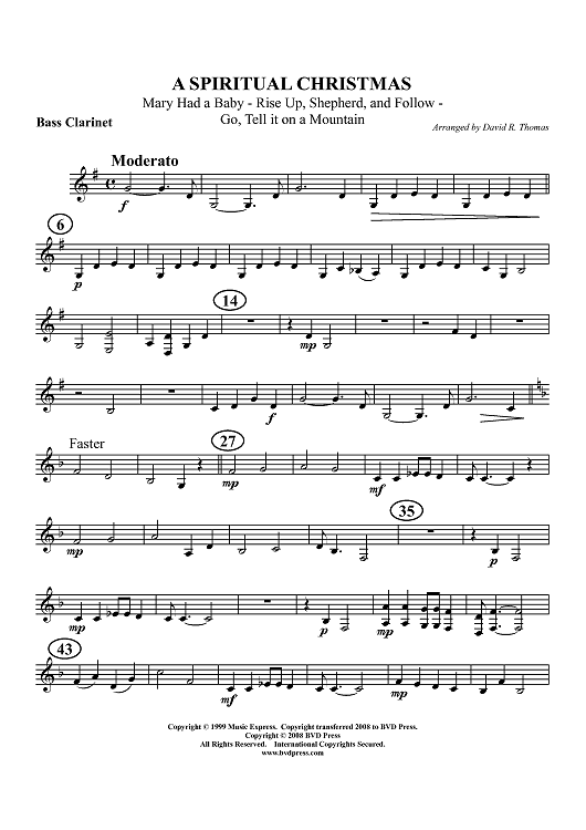 A Spiritual Christmas - Bass Clarinet