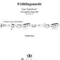 Liederkreis, Op. 39, No. 12, "Frühlingsnacht" (Spring night), - Violin