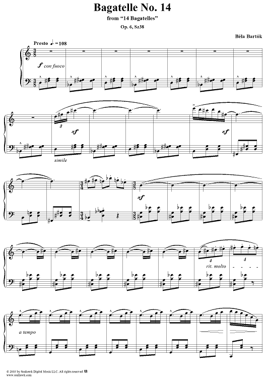 Bagatelle No. 14 "Presto"