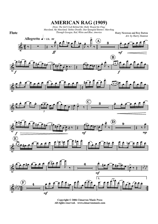 American Rag (1909) - Flute