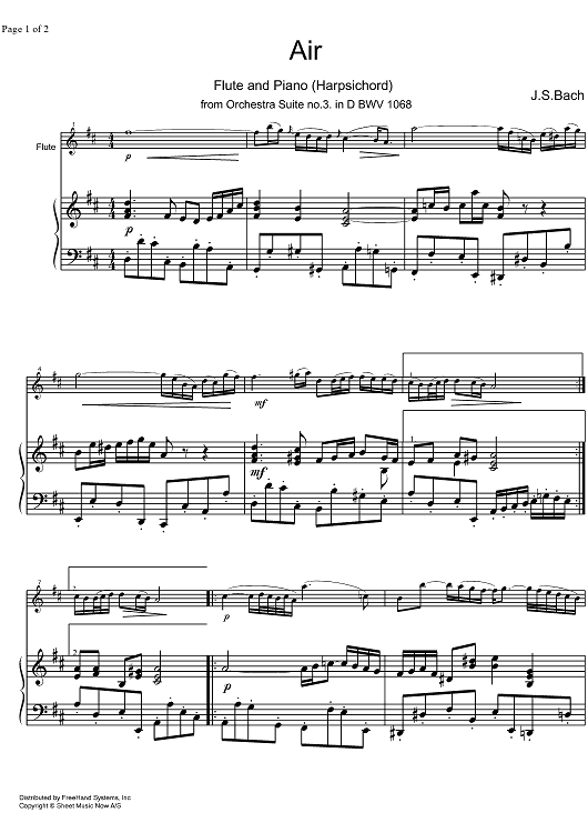 Air D Major BWV 1068 - Score