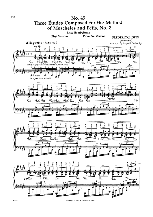 No. 45 - Three Études Composed for the Method of Moscheles and Fétis, No. 2 (First Version)