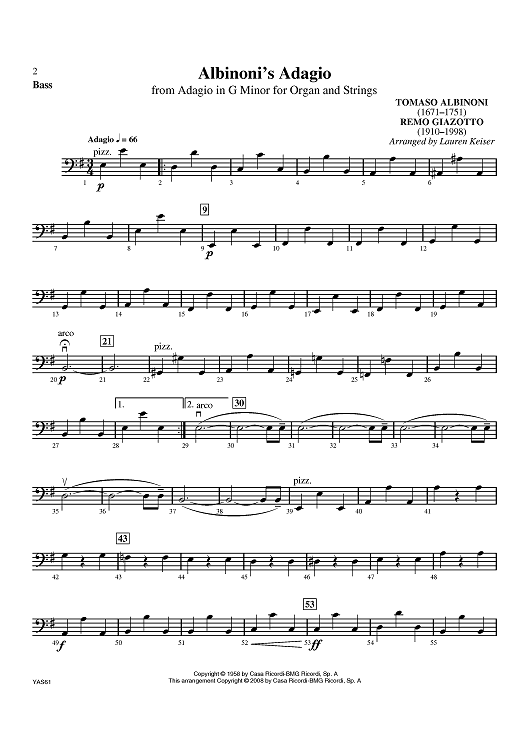 Albinoni's Adagio - Bass
