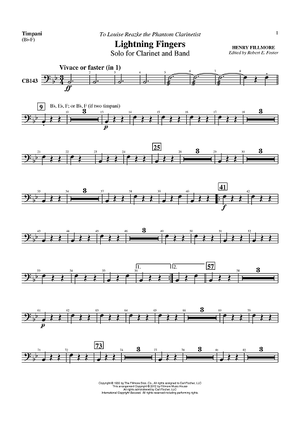 Lightning Fingers - Solo for Clarinet and Band - Timpani