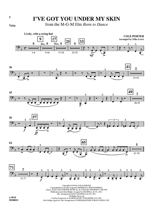 I've Got You Under My Skin - from the M-G-M film Born to Dance - Tuba