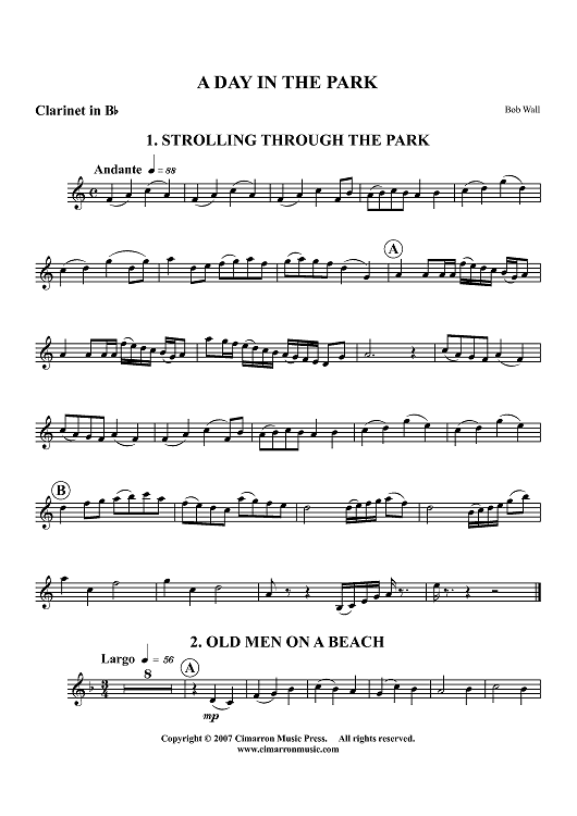 A Day in the Park - Clarinet in B-flat