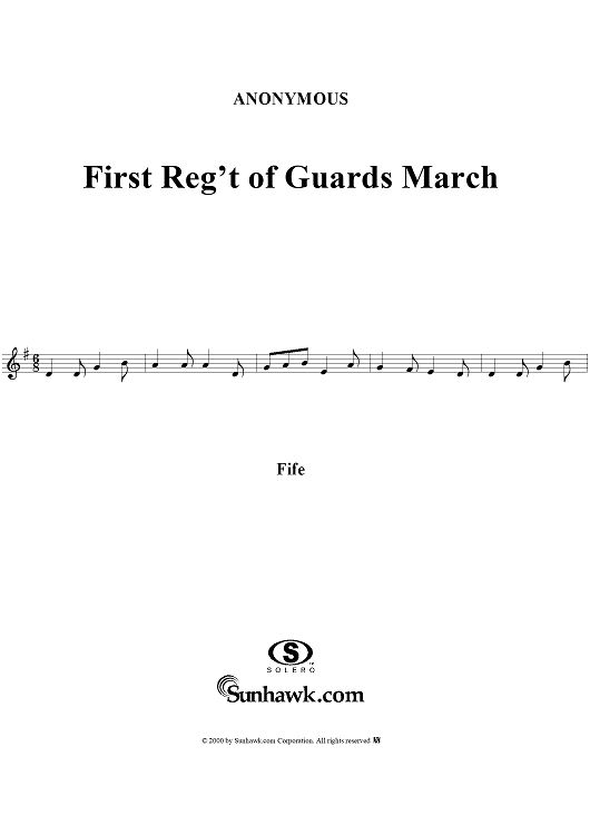 First Reg't of Guards March