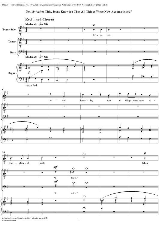 The Crucifixion: No. 19, After This, Jesus Knowing That All Things Were Now Accomplished