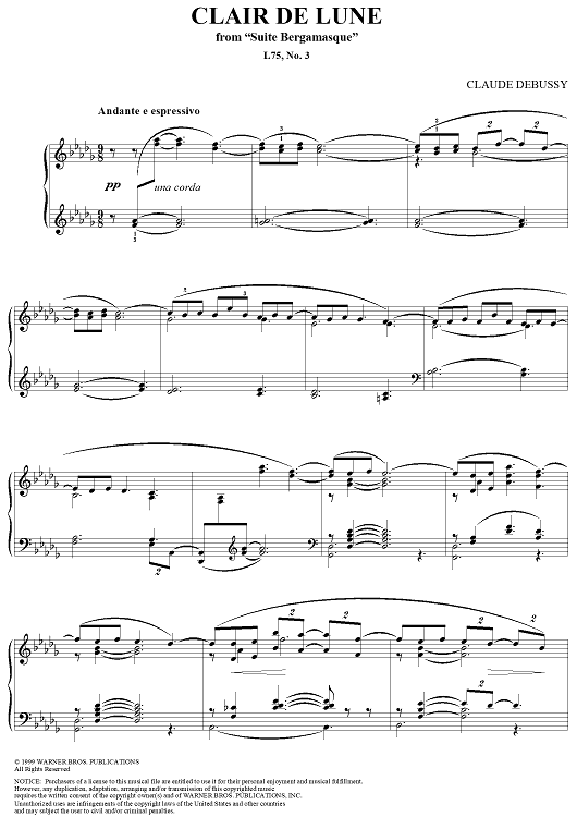 Clair de Lune, from "Suite Bergamasque"