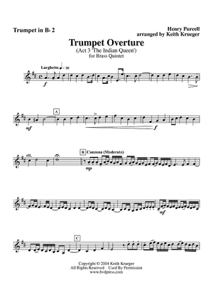 Trumpet Overture from "The Indian Queen," Act 3 - Trumpet 2