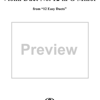 Violin Duet No. 12 in G Minor from "Twelve Easy Duets", Op. 10 - Violin 2