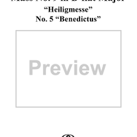 Mass No. 9 (Sancti Bernardi) in B-flat Major, "Heiligmesse": No. 5. Benedictus