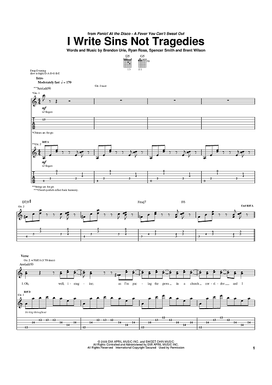 I Write Sins Not Tragedies