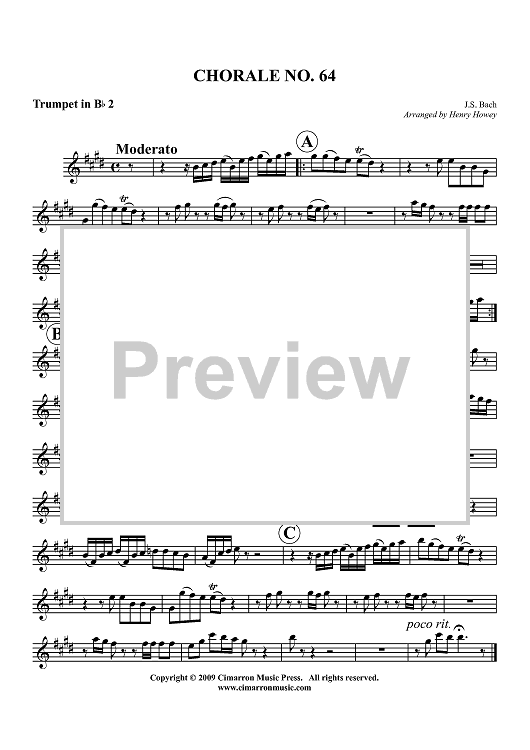 Chorale No. 64 - Trumpet 2 in Bb