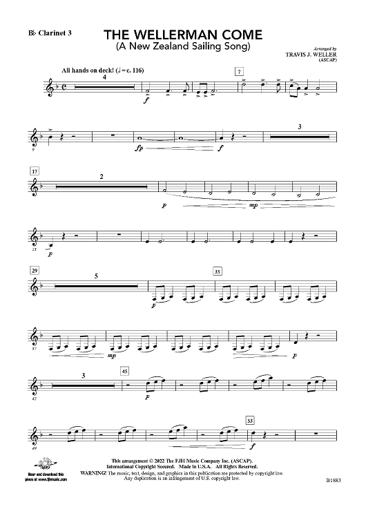 The Wellerman Come - Bb Clarinet 3