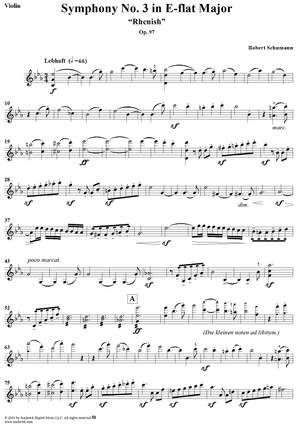 Symphony No. 3 in E-flat Major, "Rhenish" - Violin