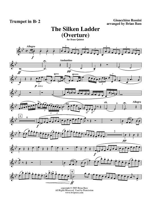 The Silken Ladder Overture - Trumpet 2
