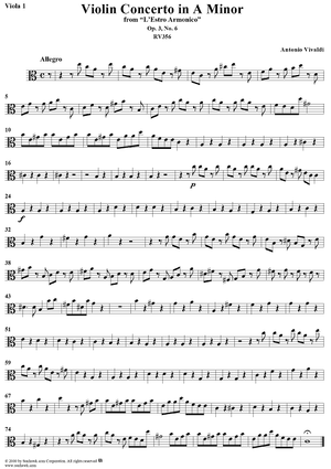Violin Concerto in A Minor - Viola 1