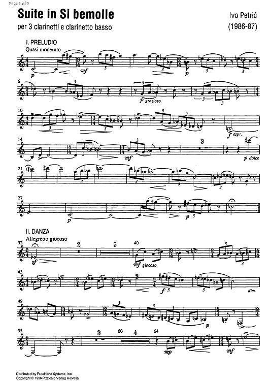 Suite - B-flat Clarinet 1