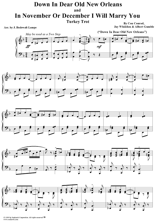 Down in Dear Old New Orleans/In November or December I Will Marry You (Turkey Trot)