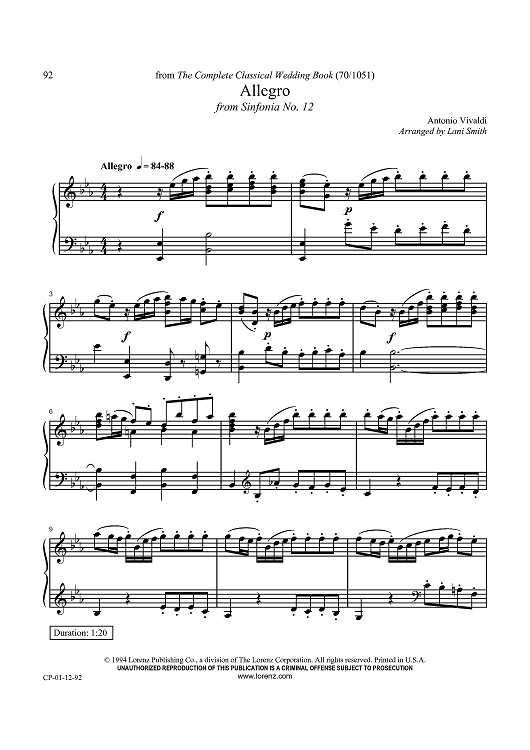 Allegro - from Sinfonia No. 12