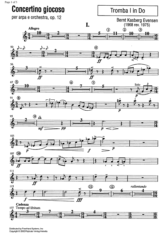 Concertino giocoso Op. 12 - Trumpet in C 1