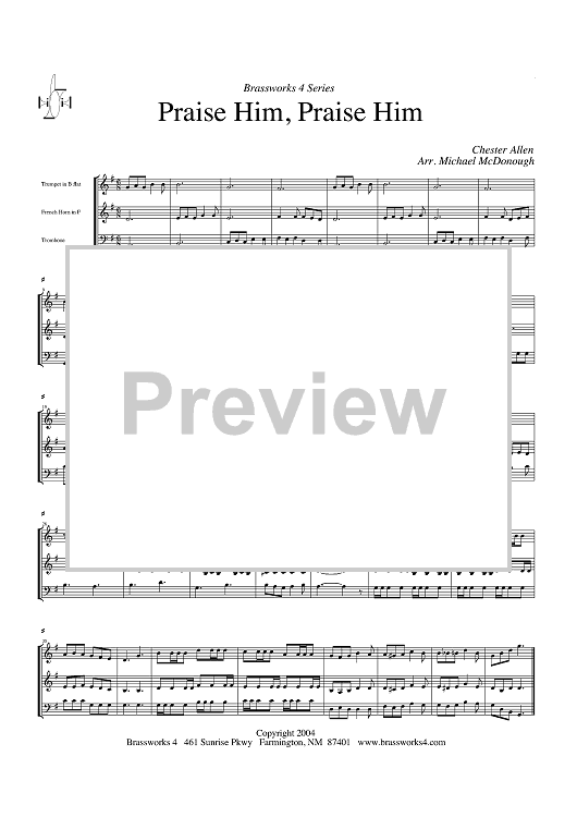 Praise Him, Praise Him - Score