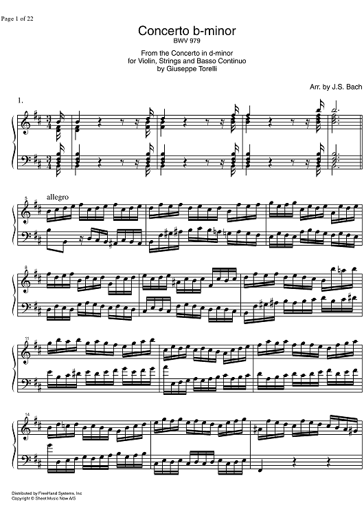 Concerto b minor BWV 979